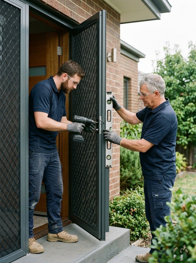 Window and door installation in progress